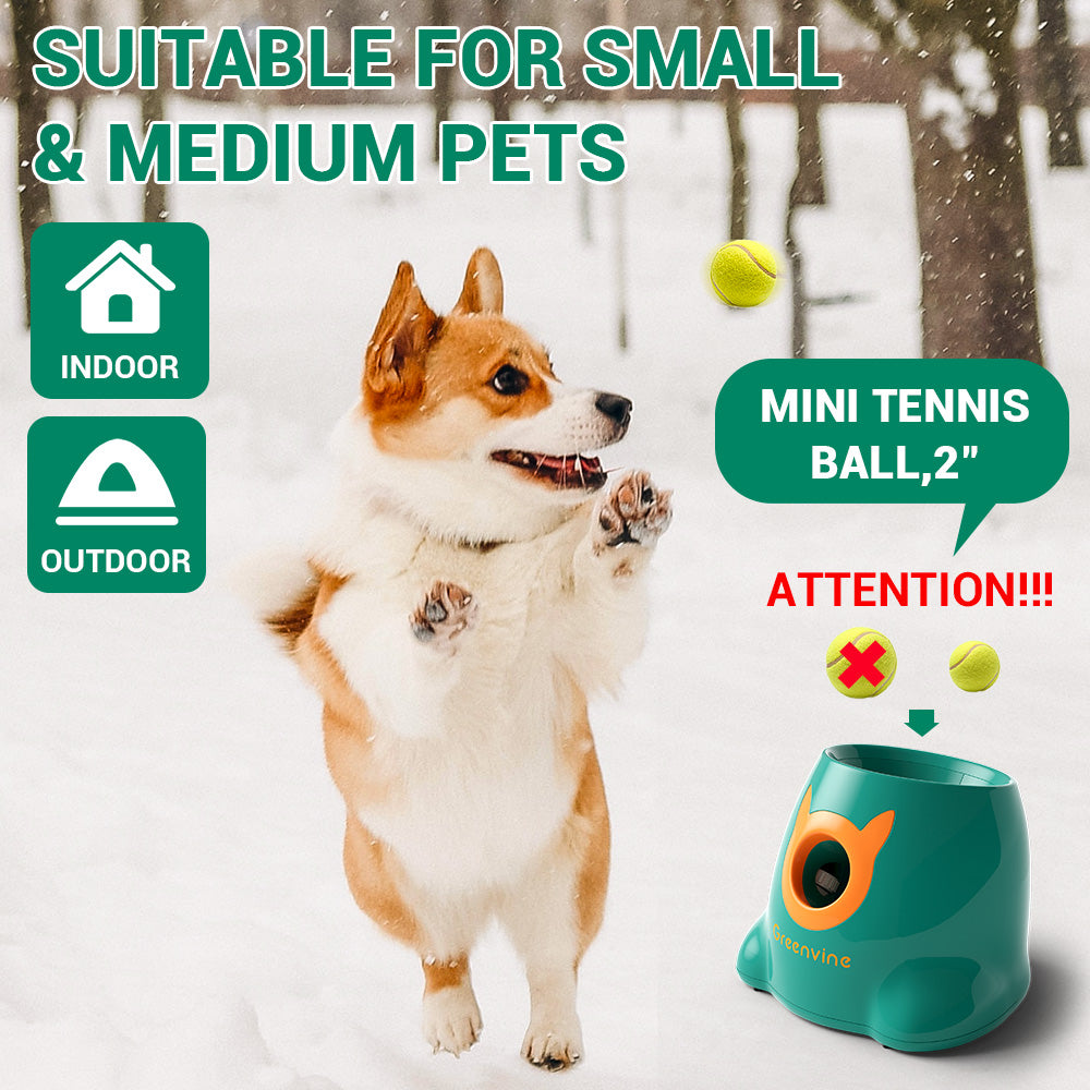 JETTINGBUY 1PC Dog Slow Feeder Toy Tennis Ball Thrower Food Reward Machine  Fetch Training Toy 